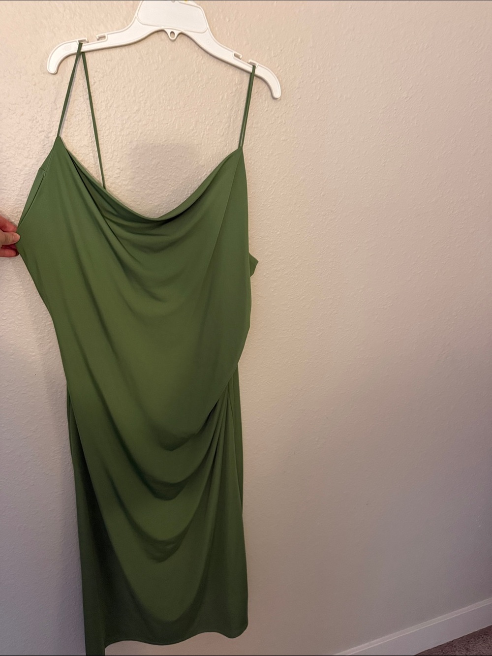 H&M Green Cowl Neck Midi Dress